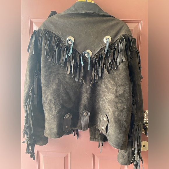 Vintage Schott Suede Leather Fringe Jacket, Men’s Size L / Coffee Brown - Picture 2 of 3